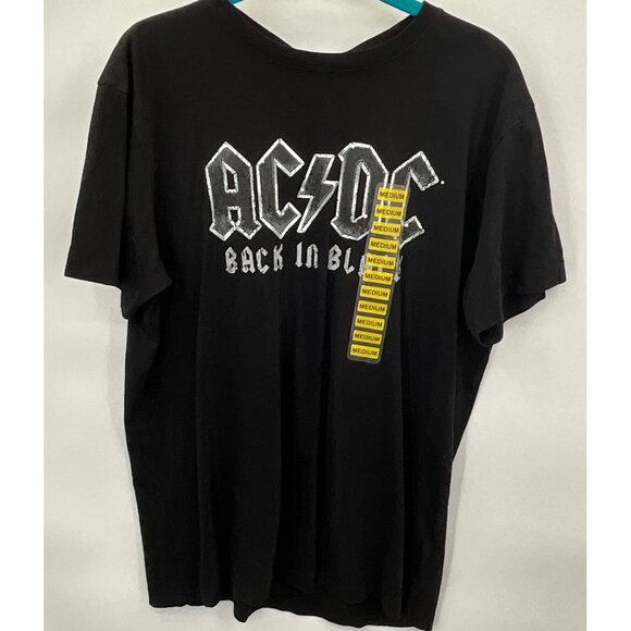 AC/DC Back In Black Graphic Band T-Shirt Medium 60% BCI Cotton 40% Recycled Poly - Picture 1 of 4